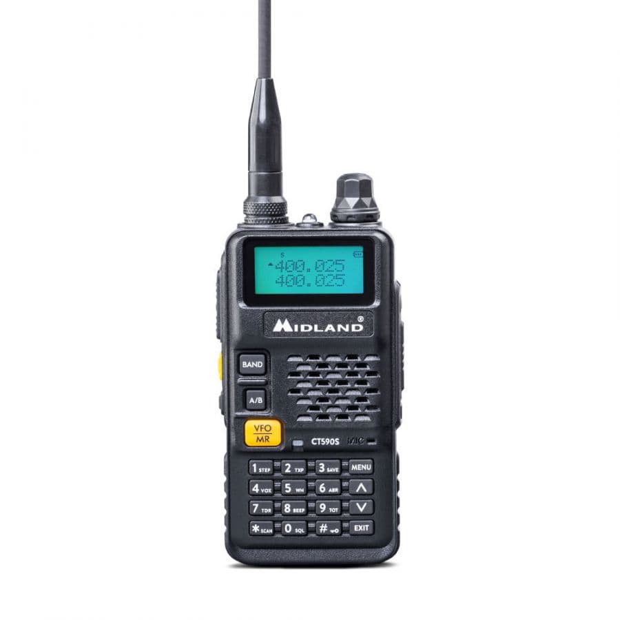 Midland CT590S Export radiotelefon ręczny 5W 136-174/400-480MHz + skaner częstotliwości (radio przenośne VHF UHF)