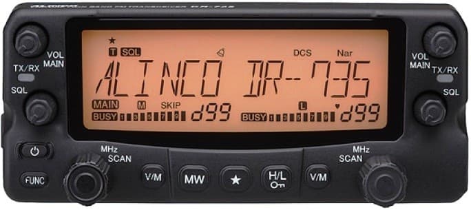 Alinco DR-735E radiotelefon amatorski VHF/UHF + AIRBAND + skaner - moc 50W WGRANE PRZEMIENNIKI + pełna polska instrukcja obsługi