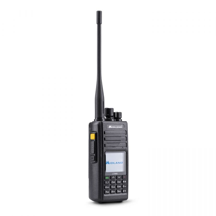 Midland CT990 EBR Export radiotelefon ręczny 10W VHF UHF + skaner częstotliwości, obudowa IP-67, bateria 3600mAh, dwie anteny (radio przenośne VHF UHF)