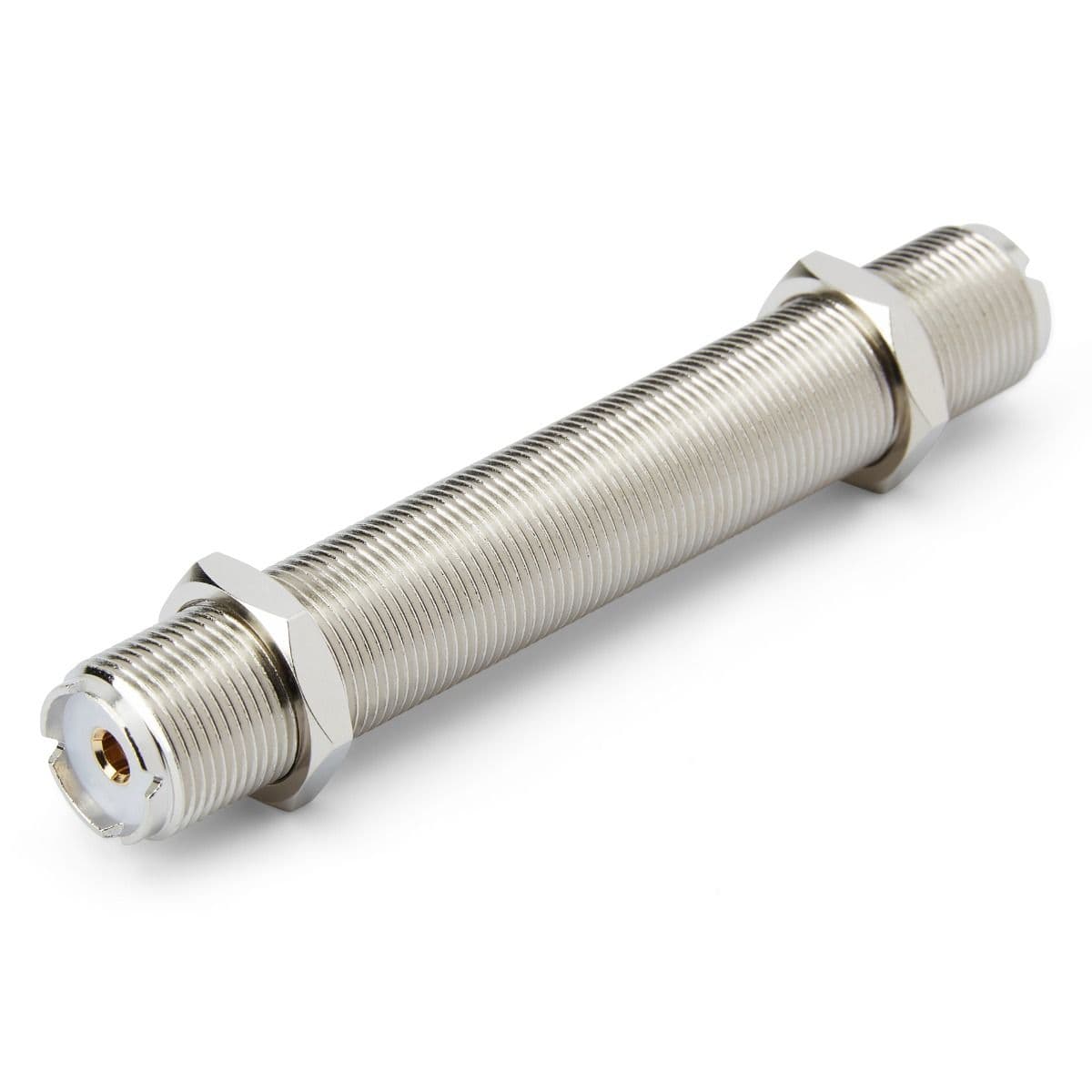 Beczka 2x gniazdo UHF łącznik DŁUGI 100mm (np. do obudowy, łącznik PL SO-239 do wtyków UC-1)