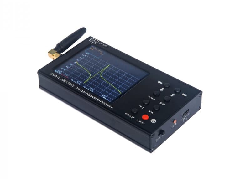 GS-320 analizator antenowy 23MHz - 6.2GHz (HF, VHF, UHF, LTE, WiFi 2.4/5GHz, IoT, bluetooth), dotykowy wyświetlacz 3.2"