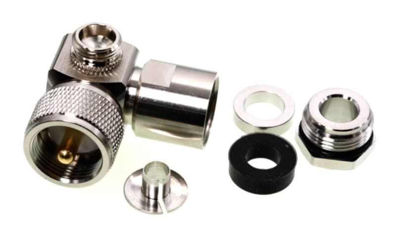 Wtyk UC-1 kątowy skręcany PL-259/7 PTFE/Gold KONEKTOR PRO - złącze klampowane na przewód np. RF-7, UltraFlex 7, Aircell 7 itp.
