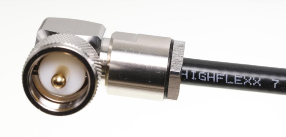 Wtyk UC-1 kątowy skręcany PL-259/7 PTFE/Gold KONEKTOR PRO - złącze klampowane na przewód np. RF-7, UltraFlex 7, Aircell 7 itp.