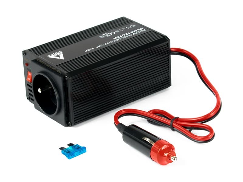 AZO IPS-400 przetwornica napięcia 12V/230V 400W, gniazdo USB 5V - 3 lata gwarancji