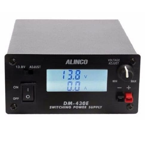 Alinco DM-430E ultrakompaktowy zasilacz impulsowy 30A cyfrowy wskaźnik V/A, regulacja napięcia 5-15V, solidna obudowa