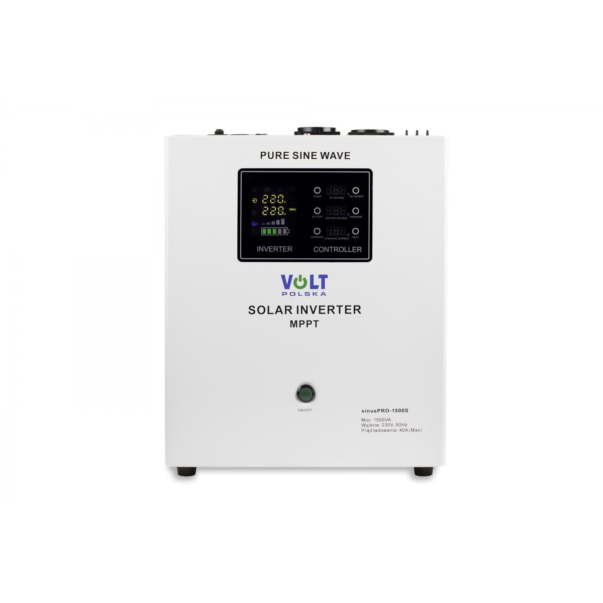 Inwerter solarny SINUS PRO 1500 S 12/230V 1500W + 40A MPPT + UPS + przetwornica CZYSTY SINUS