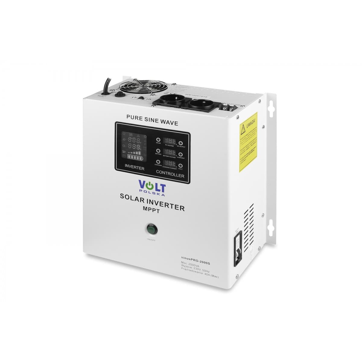 Inwerter solarny SINUS PRO 2000 S 24/230V 2000W + 40A MPPT + UPS + przetwornica CZYSTY SINUS
