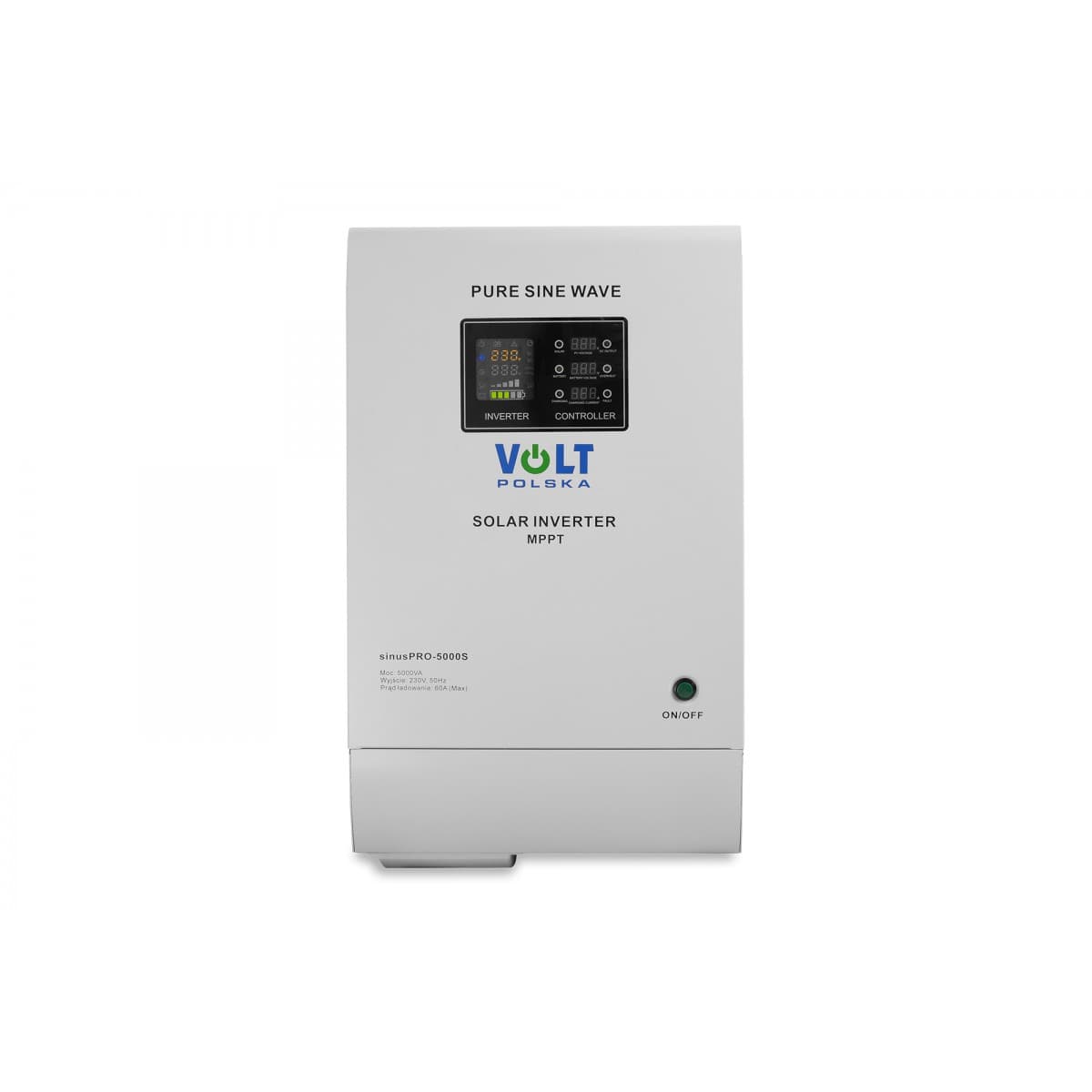 Inwerter solarny SINUS PRO 5000 S 48/230V 5000W + 60A MPPT + UPS + przetwornica CZYSTY SINUS