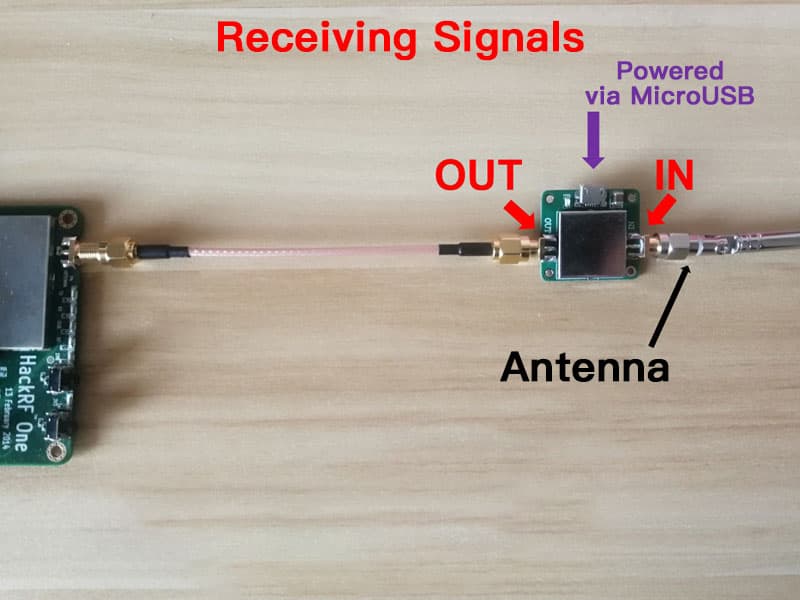 Wzmacniacz odbioru 20dB OpenSourceSDR Lab 50MHz-6GHz LNA do HackRF One, odbiornika SDR, skanera, TV, radia VHF-UHF itp.