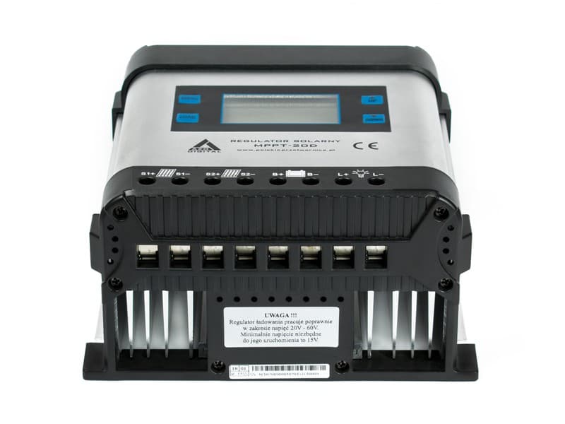 Regulator solarny ładowania MPPT 20A z wyświetlaczem LCD do systemów 12V/24V