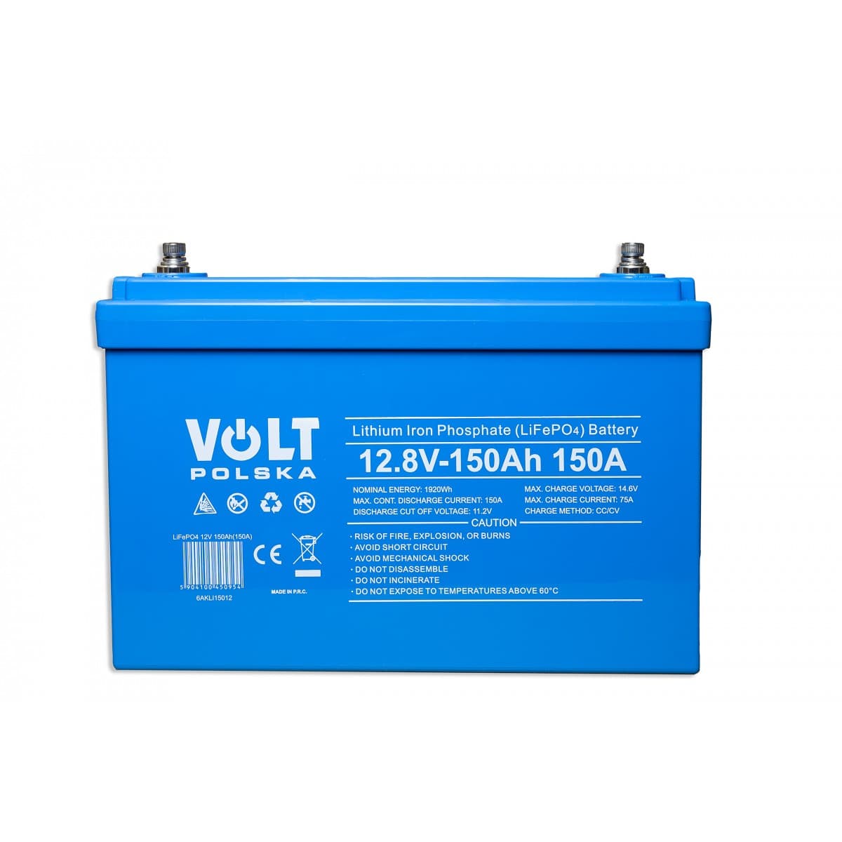 Akumulator VOLT LiFePO4 12V 150Ah 150A + BMS + diagnostyka bluetooth - do zasilania awaryjnego, instalacji off-grid, łodzie, kampery