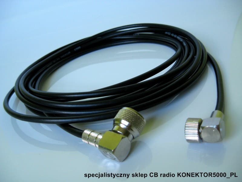 Okablowanie dodatkowe: 5m RG58 SATEC, LC-27, wtyk UC-1 kątowy (SIRIO, PRESIDENT, ALAN)
