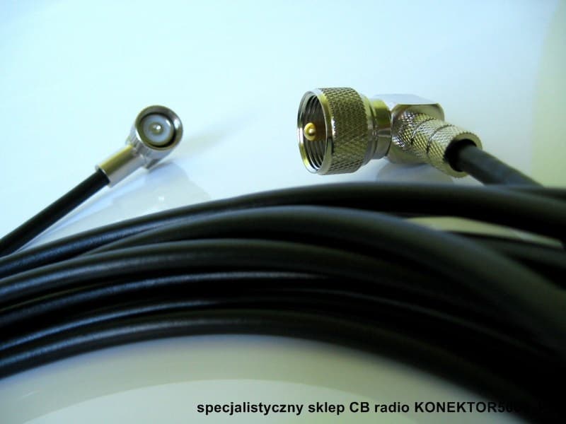 Okablowanie dodatkowe: 5m RG58 SATEC, LC-27, wtyk UC-1 kątowy (SIRIO, PRESIDENT, ALAN)