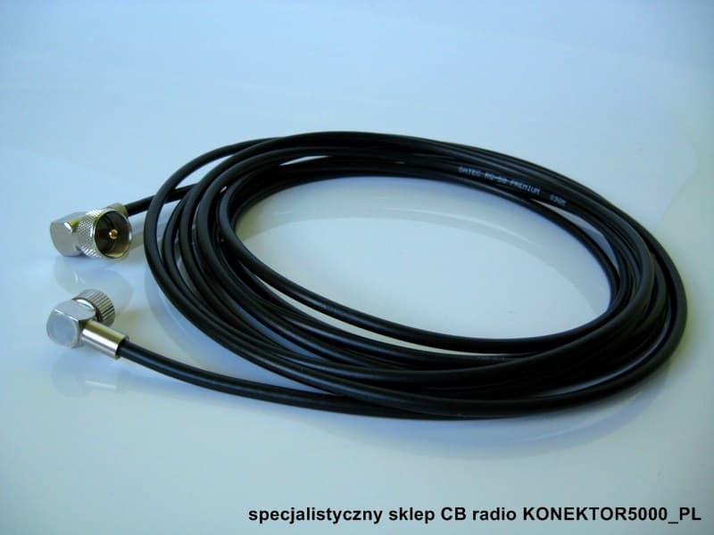 Okablowanie dodatkowe: 6m RG58 SATEC, LC-27, wtyk UC-1 kątowy (SIRIO, PRESIDENT, ALAN)