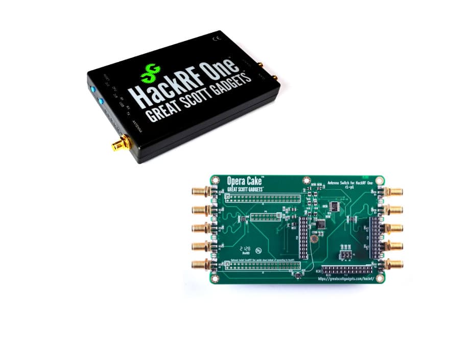 HackRF One + Opera Cake Great Scott Gadgets - odbiornik nadajnik SDR 1MHz-6GHz + przełącznik antenowy