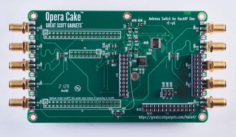 HackRF One + Opera Cake Great Scott Gadgets - odbiornik nadajnik SDR 1MHz-6GHz + przełącznik antenowy