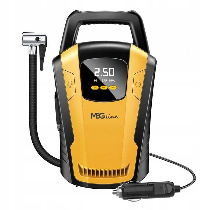 MBG LINE 3650 kompresor samochodowy sprężarka pompka elektryczna 12V latarka LED LCD