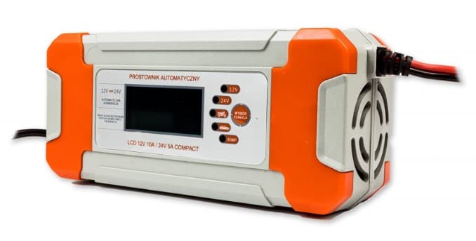 Prostownik VOLT Compact LCD automatyczny do akumulatorów 12V 10A 24V 5A - ładowarka samochodowa