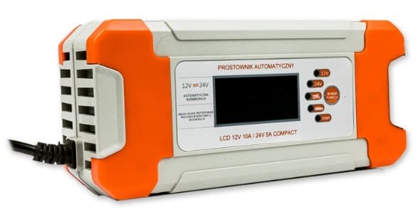 Prostownik VOLT Compact LCD automatyczny do akumulatorów 12V 10A 24V 5A - ładowarka samochodowa