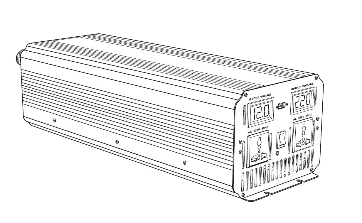 Zasilacz awaryjny UPS 3000W przetwornica 12V/230V CZYSTY SINUS - VoitaTech VT-1500U
