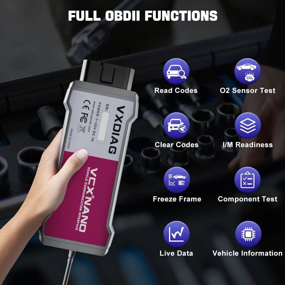 VXDIAG NANO do RENAULT 2005+ CAN CLIP J2534 - interfejs diagnostyczny OBD-2 / głowica wersja z kablem USB - 100% legalny