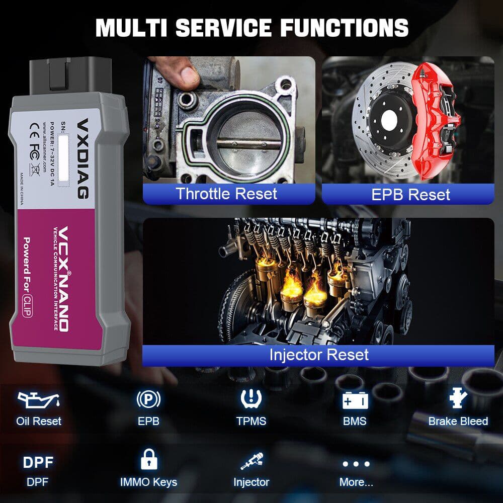 VXDIAG NANO do RENAULT 2005+ CAN CLIP J2534 - interfejs diagnostyczny OBD-2 / głowica wersja z kablem USB - 100% legalny