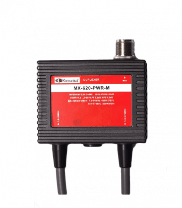 Duplexer Komunica MX-620-PWR-M 1.6-56MHz/140-470MHz + okablowanie z wtykami PL-259 + SO-239 (duplekser)