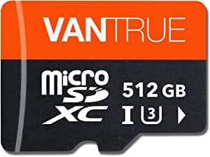 Oryginalna karta pamięci VANTRUE micro SD XC 512GB, przeznaczona do kamer np. samochodowych, monitoringu, GoPro, drona