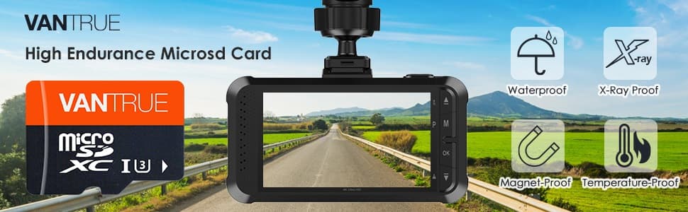 Oryginalna karta pamięci VANTRUE micro SD XC 512GB, przeznaczona do kamer np. samochodowych, monitoringu, GoPro, drona