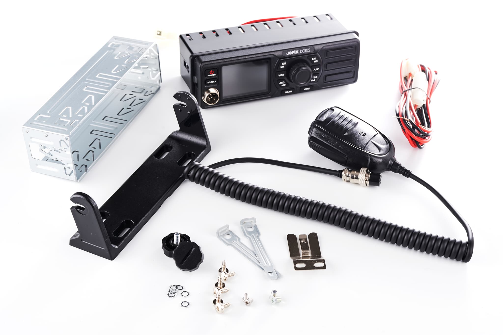 JOPIX DORIS CB Radio 12/24V głośnik z przodu, rozmiar 1-DIN, automatyczny SQ, RF Gain, VOX, świetny wygląd (AnyTone Doris, Midland 88)