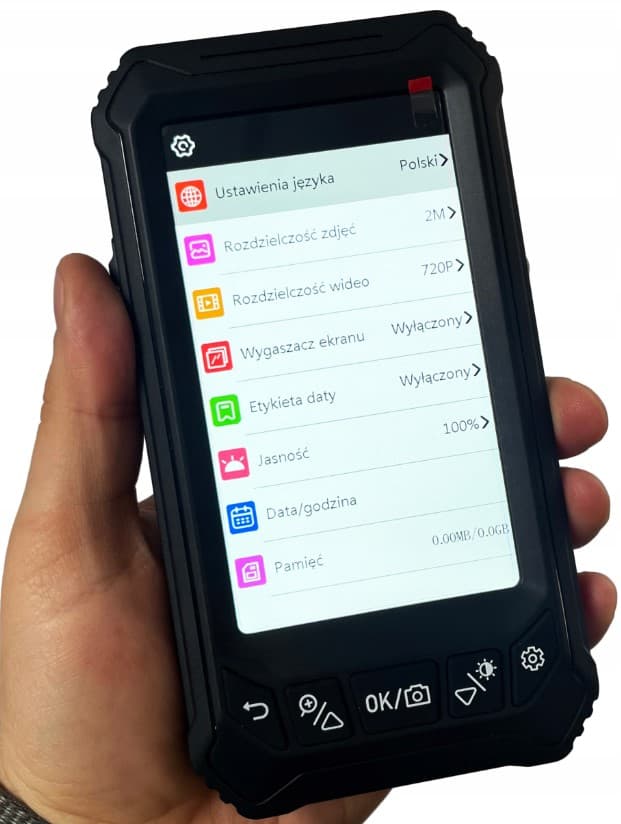 INSKAM ALS5005 wysokiej klasy endoskop kamera inspekcyjna Full HD, 8x LED, wyświetlacz 5", polskie menu, nagrywanie na kartę - sztywny kabel 5m