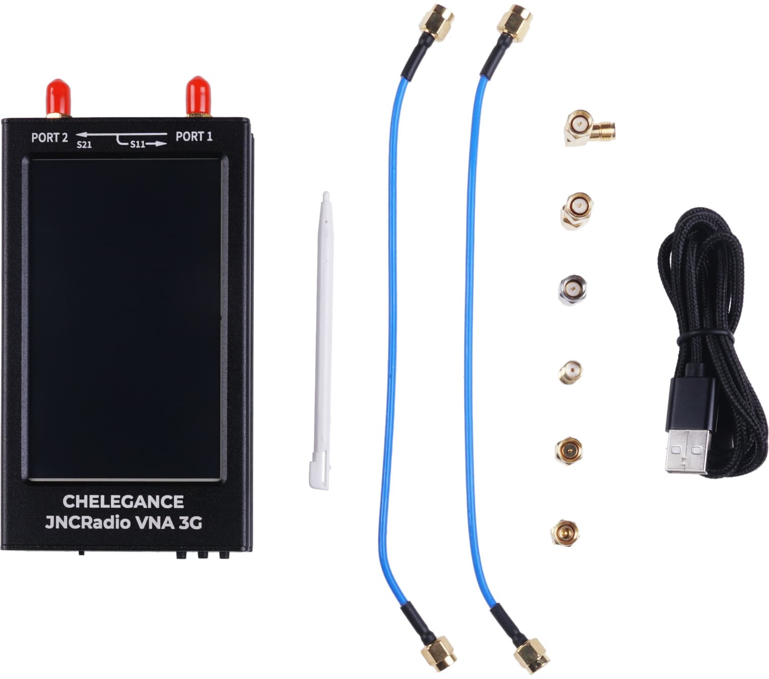 JNCRadio VNA 3G analizator antenowy HF VHF UHF 50kHz ~ 3GHz, duży wyświetlacz 4.3”