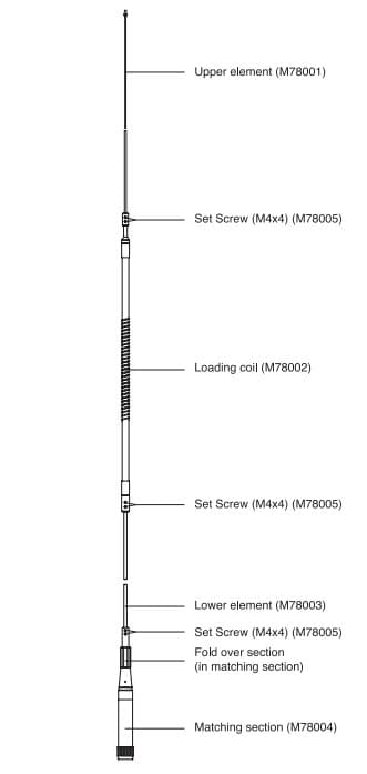 Diamond HF10CL antena samochodowa 10m / 28-29MHz długość 220cm (możliwość dostrojenia w pasmo CB radia)