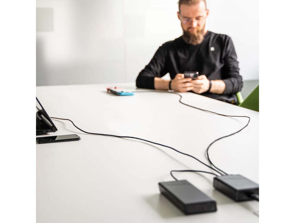 Zestaw trzech kabli GC RAY 30,120, 200cm przewody zasilające USB-A / USB-C - LED nylonowe wytrzymałe SUPERJAKOŚĆ