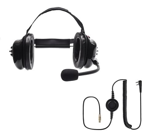 Komunica NC-PRO-QD + NC-PRO-CAB-K profesjonalny zestaw nagłowny do krótkofalówek ze złączem 2-pin Kenwood