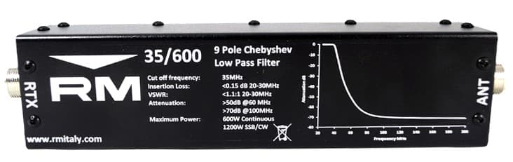 RM 35/600 filtr dolnoprzepustowy Czebyszewa (typu I) 24-30MHz Made in Italy np. do wzmacniaczy mocy