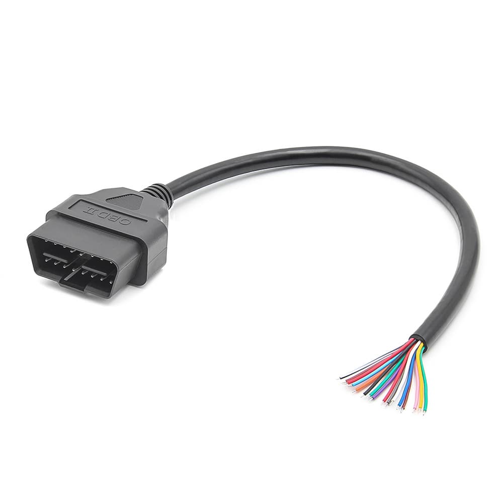 Adapter OBD-2 16-pin uniwersalny kabel 16-żyłowy do wszystkich pojazdów, długość ok. 30cm (wtyk OBD-II z przewodem)