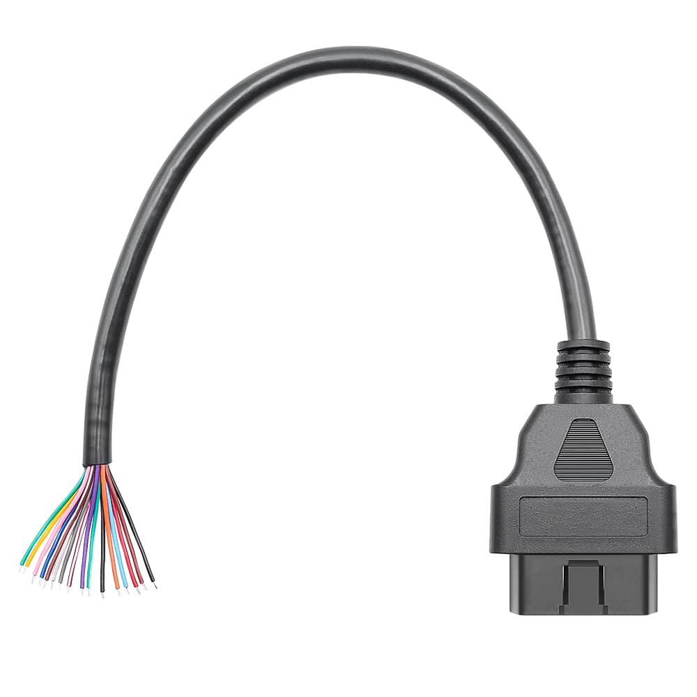 Adapter OBD-2 16-pin uniwersalny kabel 16-żyłowy do wszystkich pojazdów, długość ok. 30cm (wtyk OBD-II z przewodem)