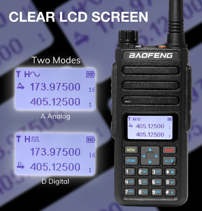 BAOFENG DR-1801UV DMR RĘCZNY RADIOTELEFON VHF/UHF cyfrowo-analogowy DMR / FM (136-174/400-480MHz)
