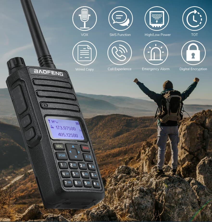 BAOFENG DR-1801UV DMR RĘCZNY RADIOTELEFON VHF/UHF cyfrowo-analogowy DMR / FM (136-174/400-480MHz)