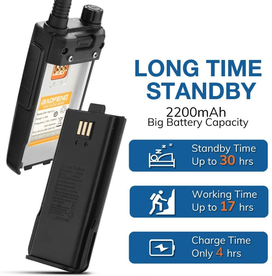 BAOFENG DR-1801UV DMR RĘCZNY RADIOTELEFON VHF/UHF cyfrowo-analogowy DMR / FM (136-174/400-480MHz)