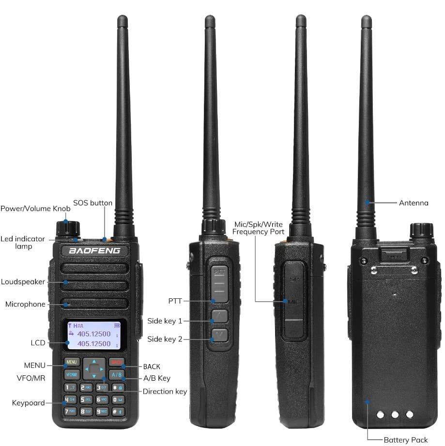 BAOFENG DR-1801UV DMR RĘCZNY RADIOTELEFON VHF/UHF cyfrowo-analogowy DMR / FM (136-174/400-480MHz)