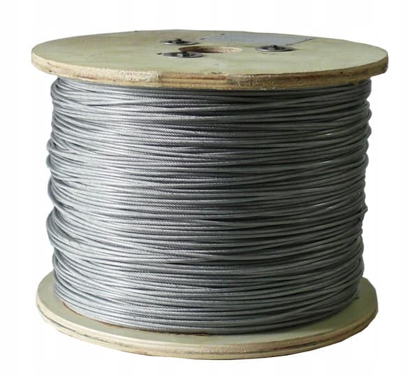 Lina stalowa PCV 3mm - np. do konstrukcji anten linkowych KF - odcinek 10m