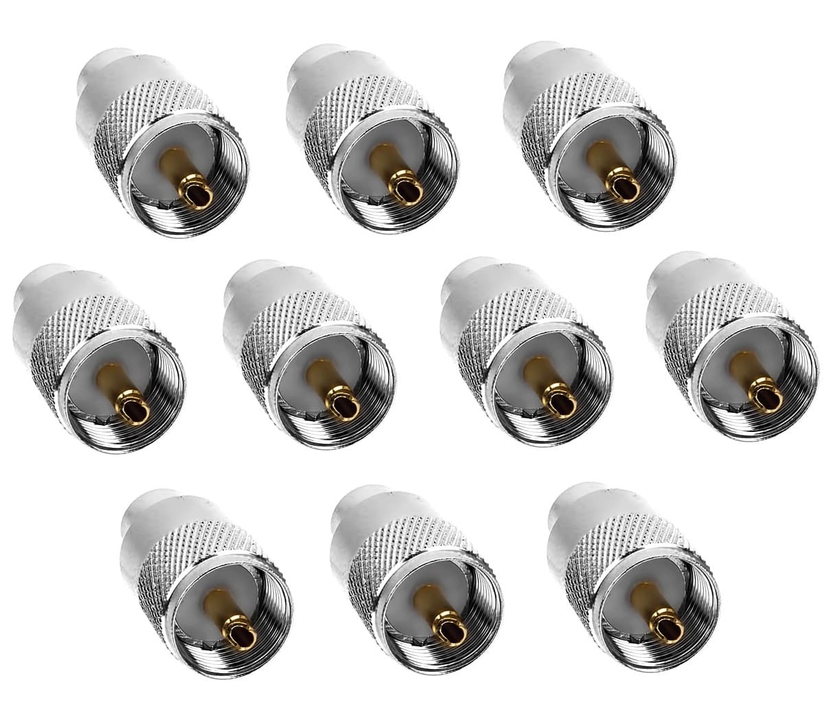 10szt. wtyk UC-1 PL-259/6 PTFE/Gold na przewód RG-58, RF-5, H-155 (RG58, RF5, H155) Radiora - teflonowy długi SUPERJAKOŚĆ
