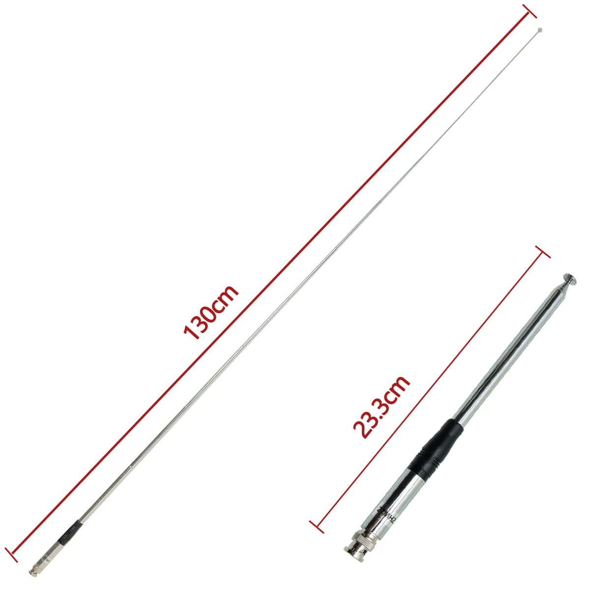 RADIORA AL-27 v2 antena teleskopowa CB 27MHz długość do 130cm wtyk BNC np. do Alan 42 / Intek H-520 / Albrecht AE 2990 AFS