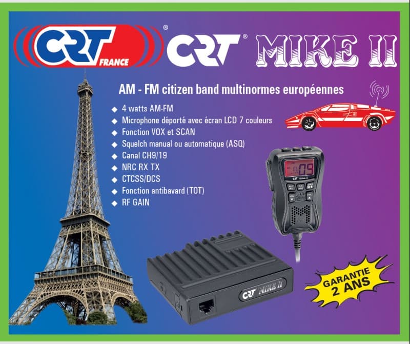 CRT MIKE II - dyskretne CB radio do zabudowy w aucie - sterowanie w mikrofonie - najnowsza wersja