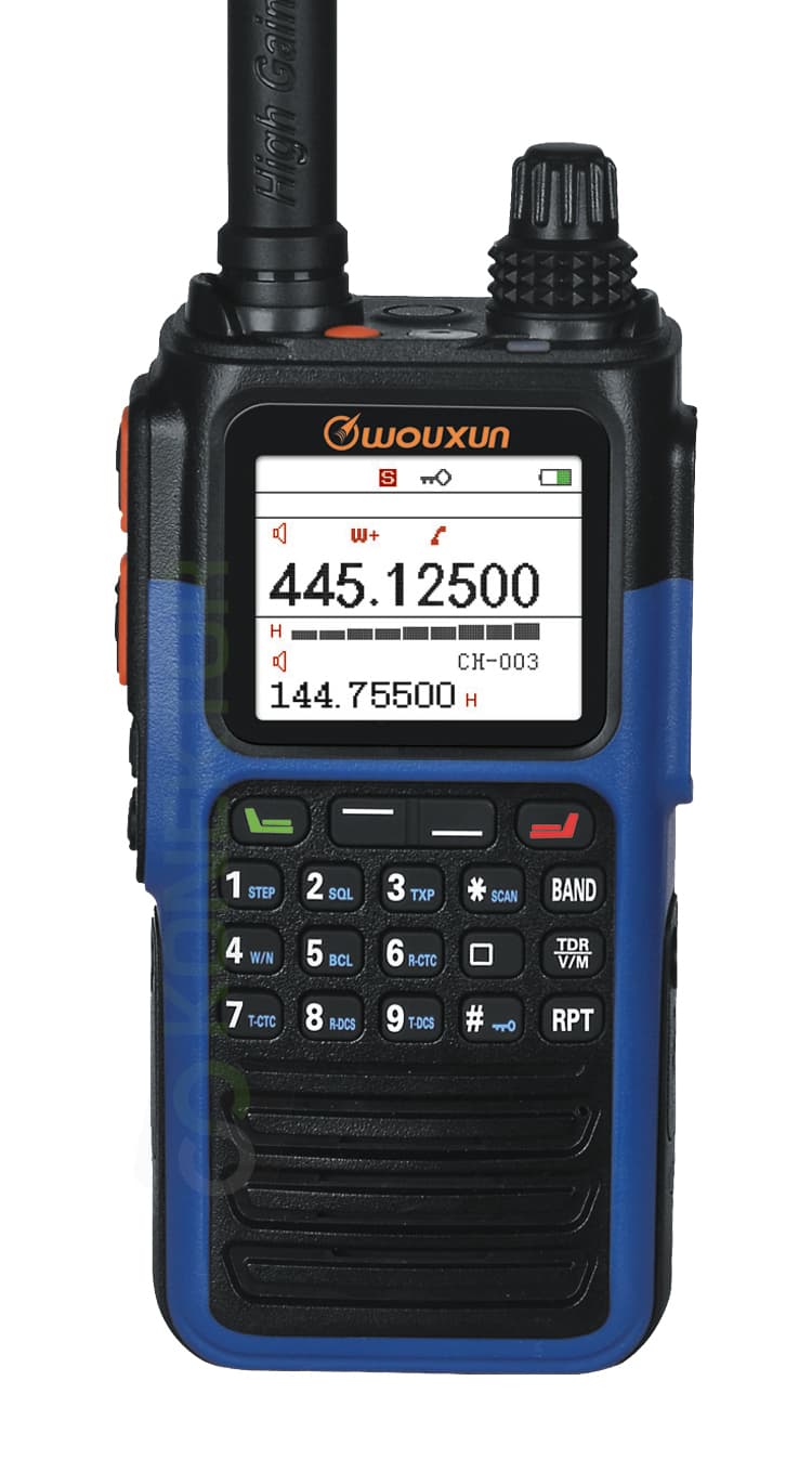 Wouxun KG-Q336 triband radiotelefon przenośny 66-88, 136-174, 400-480 MHz, odbiór airband, krótkofalówka 70/144/430MHz, duża bateria, moc 5W