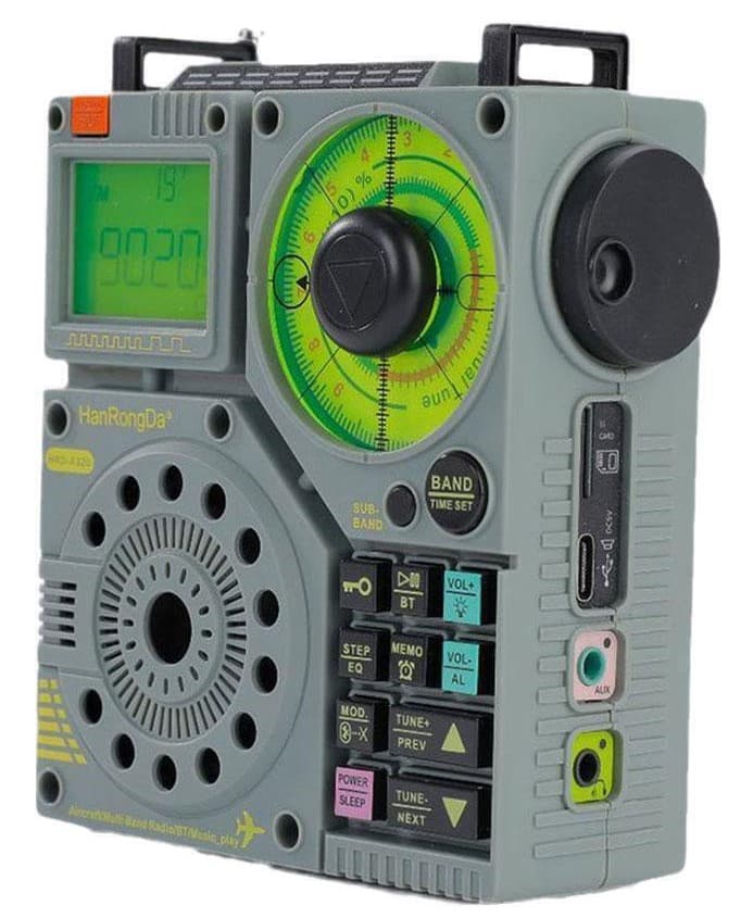 HRD-A320 kompaktowy odbiornik globalny MW / SW / FM / VHF, pasmo lotnicze, NOAA, latarka, doskonałe przenośne radio ratunkowe