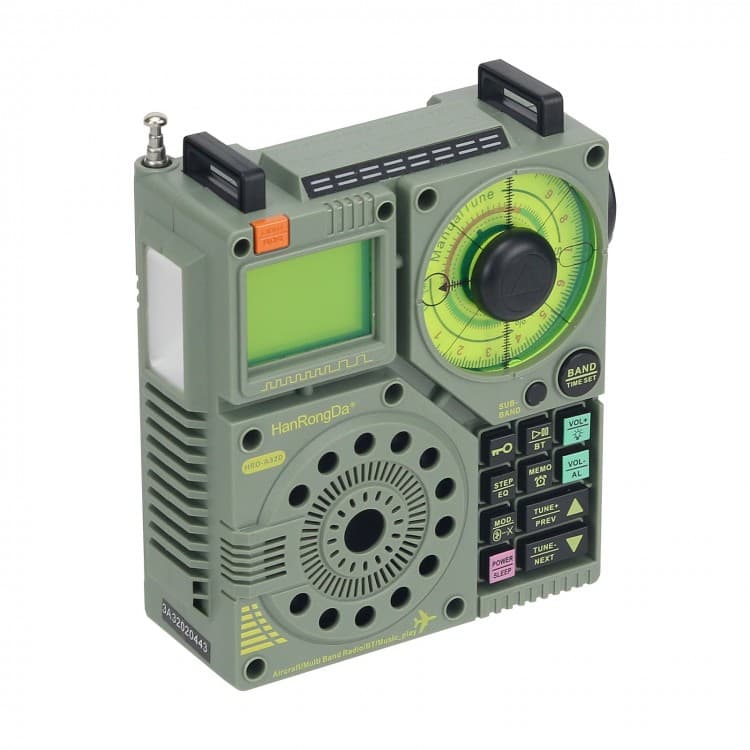 HRD-A320 kompaktowy odbiornik globalny MW / SW / FM / VHF, pasmo lotnicze, NOAA, latarka, doskonałe przenośne radio ratunkowe