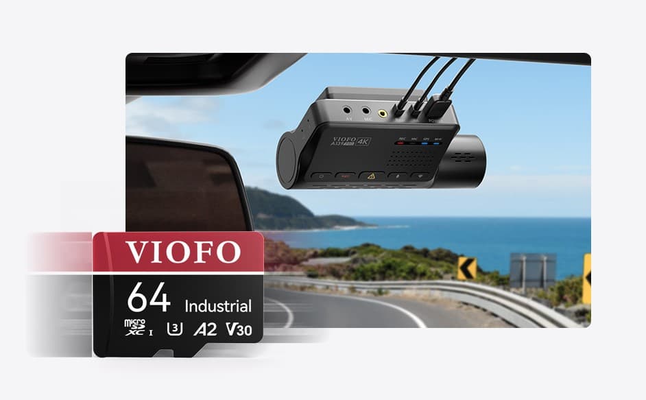 Oryginalna karta pamięci VIOFO micro SD 64GB INDUSTRIAL, microSDXC I U3 A2 V30, Ultra HD 4K - dedykowana do kamer samochodowych